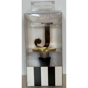 Thirstystone Gold Monogram J Wine Bottle Stopper Barware 4.25" Tall